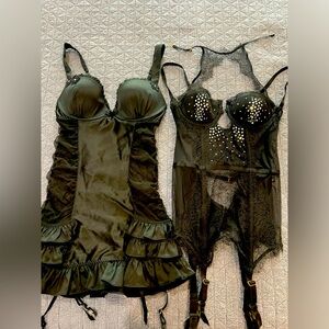 Victoria’s Secret lingerie- corset tops with garters. 34B